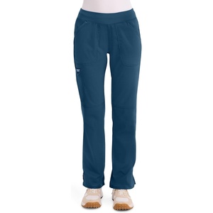 image:imageCherokee Womens Mid Rise Straight Leg Pullon PantCaribbean Blue