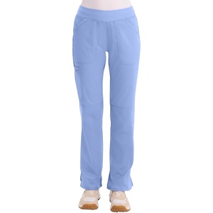 image:imageCherokee Womens Mid Rise Straight Leg Pullon PantCiel Blue