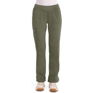 image:imageCherokee Womens Mid Rise Straight Leg Pullon PantOlive