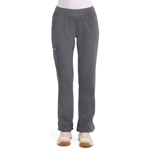 image:imageCherokee Womens Mid Rise Straight Leg Pullon PantPewter