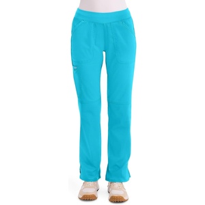 image:imageCherokee Womens Mid Rise Straight Leg Pullon PantTurquoise