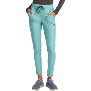 image:imageCherokee Womens Mid Rise Tapered Leg Drawstring Scrub Pants 5 Pocket 360 Stretch Moisture Wicking Easy Care  CK095Riverbend