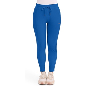 image:imageCherokee Womens Mid Rise Tapered Leg Drawstring Scrub Pants 5 Pocket 360 Stretch Moisture Wicking Easy Care  CK095Royal