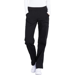 image:imageCherokee Womens Scrub Pants Mid Rise Straight Leg Pullon Cargo Pant with 6 Pockets amp 2Way Stretch Fabric  WW170Black