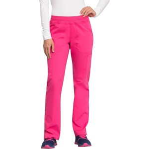 image:imageCherokee Womens Scrub Pants Mid Rise Straight Leg Pullon Cargo Pant with 6 Pockets amp 2Way Stretch Fabric  WW170Electric Pink