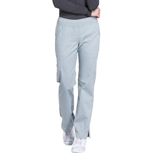 image:imageCherokee Womens Scrub Pants Mid Rise Straight Leg Pullon Cargo Pant with 6 Pockets amp 2Way Stretch Fabric  WW170Grey