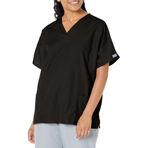 image:imageCherokee Workwear Originals Womens Eggplant VNeck Short Sleeve Scrub Top  LargeBlack