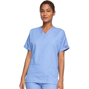 image:imageCherokee Workwear Originals Womens Eggplant VNeck Short Sleeve Scrub Top  LargeCiel