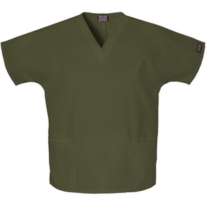 image:imageCherokee Workwear Originals Womens Eggplant VNeck Short Sleeve Scrub Top  LargeDark Olive
