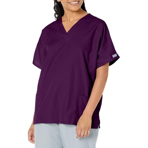 image:imageCherokee Workwear Originals Womens Eggplant VNeck Short Sleeve Scrub Top  LargeEggplant