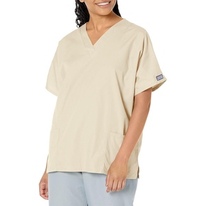 image:imageCherokee Workwear Originals Womens Eggplant VNeck Short Sleeve Scrub Top  LargeKhaki