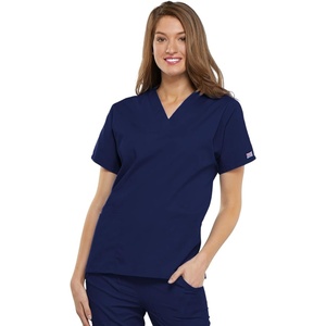 image:imageCherokee Workwear Originals Womens Eggplant VNeck Short Sleeve Scrub Top  LargeNavy