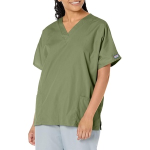 image:imageCherokee Workwear Originals Womens Eggplant VNeck Short Sleeve Scrub Top  LargeOlive