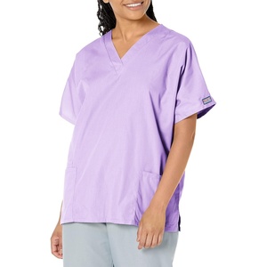 image:imageCherokee Workwear Originals Womens Eggplant VNeck Short Sleeve Scrub Top  LargeOrchid