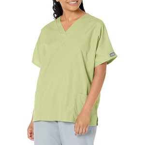 image:imageCherokee Workwear Originals Womens Eggplant VNeck Short Sleeve Scrub Top  LargeSage Green
