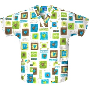 image:imageCherokee Workwear Originals Womens Eggplant VNeck Short Sleeve Scrub Top  LargeVictorian Hearts