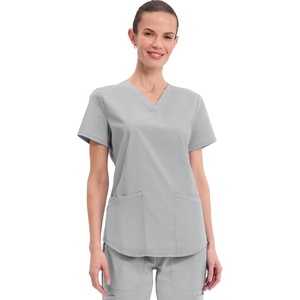 image:imageCherokee Workwear Professionals Women Scrubs Top VNeck WW665 SGrey