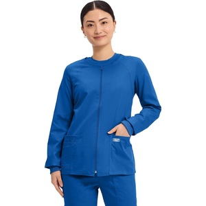 image:imageCherokee Zip Front Scrub Jackets for Women 3 Pockets 2Way Stretch Soft BreathableBrushed Twill  4315Royal
