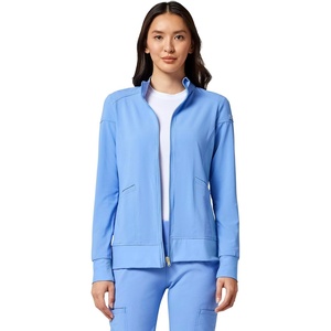 image:imageCherokee iFlex Scrub Jacket for Women 2 Pocket Zip FrontCiel Blue