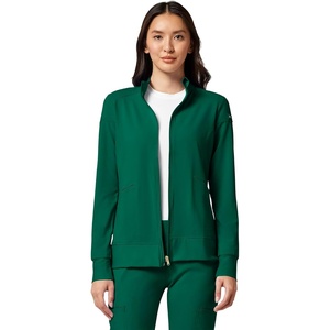 image:imageCherokee iFlex Scrub Jacket for Women 2 Pocket Zip FrontHunter Green