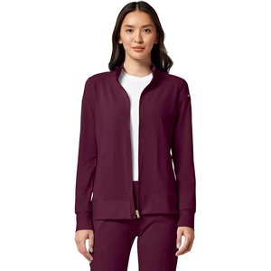 image:imageCherokee iFlex Scrub Jacket for Women 2 Pocket Zip FrontWine