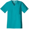 image:imageCherokee Core Stretch Scrubs for Men Tuckable V Neck Scrub TopTeal Blue