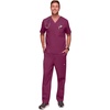 image:imageCherokee Core Stretch Scrubs for Men Tuckable V Neck Scrub TopWine