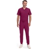 image:imageCherokee Infinity Jogger Scrub Pants for Mens Mid Rise 360 StretchWine
