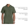 image:imageCherokee Infinity Mens Scrubs Top VNeck Modern Fit 2 Pocket 360 StretchOlive