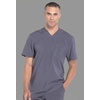 image:imageCherokee Infinity Mens Scrubs Top VNeck Modern Fit 2 Pocket 360 StretchPewter