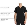 image:imageCherokee Infinity Mens VNeck Scrub Top with 3 Pockets and 360 StretchBlack