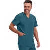 image:imageCherokee Infinity Mens VNeck Scrub Top with 3 Pockets and 360 StretchCaribbean Blue
