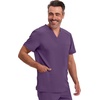 image:imageCherokee Infinity Mens VNeck Scrub Top with 3 Pockets and 360 StretchEggplant