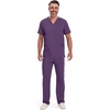 image:imageCherokee Infinity Mens VNeck Scrub Top with 3 Pockets and 360 StretchEggplant