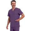 image:imageCherokee Infinity Mens VNeck Scrub Top with 3 Pockets and 360 StretchEggplant