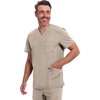 image:imageCherokee Infinity Mens VNeck Scrub Top with 3 Pockets and 360 StretchKhaki