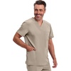 image:imageCherokee Infinity Mens VNeck Scrub Top with 3 Pockets and 360 StretchKhaki