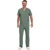 image:imageCherokee Infinity Mens VNeck Scrub Top with 3 Pockets and 360 StretchOlive