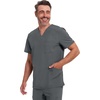 image:imageCherokee Infinity Mens VNeck Scrub Top with 3 Pockets and 360 StretchPewter
