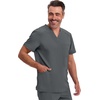 image:imageCherokee Infinity Mens VNeck Scrub Top with 3 Pockets and 360 StretchPewter