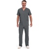 image:imageCherokee Infinity Mens VNeck Scrub Top with 3 Pockets and 360 StretchPewter