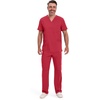image:imageCherokee Infinity Mens VNeck Scrub Top with 3 Pockets and 360 StretchRed