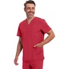 image:imageCherokee Infinity Mens VNeck Scrub Top with 3 Pockets and 360 StretchRed