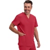 image:imageCherokee Infinity Mens VNeck Scrub Top with 3 Pockets and 360 StretchRed