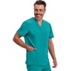 image:imageCherokee Infinity Mens VNeck Scrub Top with 3 Pockets and 360 StretchTeal Blue