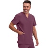 image:imageCherokee Infinity Mens VNeck Scrub Top with 3 Pockets and 360 StretchWine