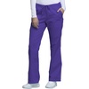 image:imageCherokee Scrub Pants for Women Mid Rise Flare Leg Drawstring Cargo Medical Uniform 4 Pocket Durable Easy Care Stretch  4044Grape