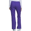 image:imageCherokee Scrub Pants for Women Mid Rise Flare Leg Drawstring Cargo Medical Uniform 4 Pocket Durable Easy Care Stretch  4044Grape