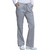 image:imageCherokee Scrub Pants for Women Mid Rise Flare Leg Drawstring Cargo Medical Uniform 4 Pocket Durable Easy Care Stretch  4044Grey