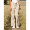 image:imageCherokee Scrub Pants for Women Mid Rise Flare Leg Drawstring Cargo Medical Uniform 4 Pocket Durable Easy Care Stretch  4044Khaki